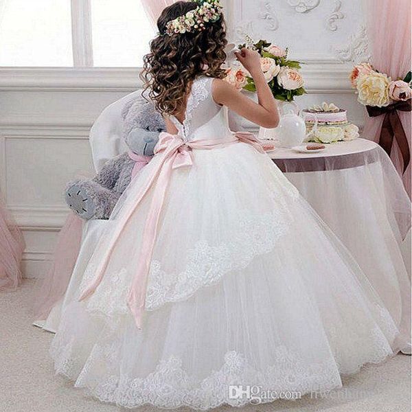 princess ball gown white lace flower girls dresses for weddings 2020 tulle belt bow knot custom first communion dress gown, White;blue
princess ball gown white lace flower girls dresses for weddings 2020 tulle belt bow knot custom first communion dress gown, White;blue