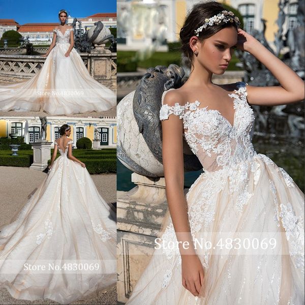 simply beach bohemian a line wedding dresses 2020 sheer jewel neck long sleeves bridal gowns sweep train lace applique wedding gowns, White
simply beach bohemian a line wedding dresses 2020 sheer jewel neck long sleeves bridal gowns sweep train lace applique wedding gowns, White
