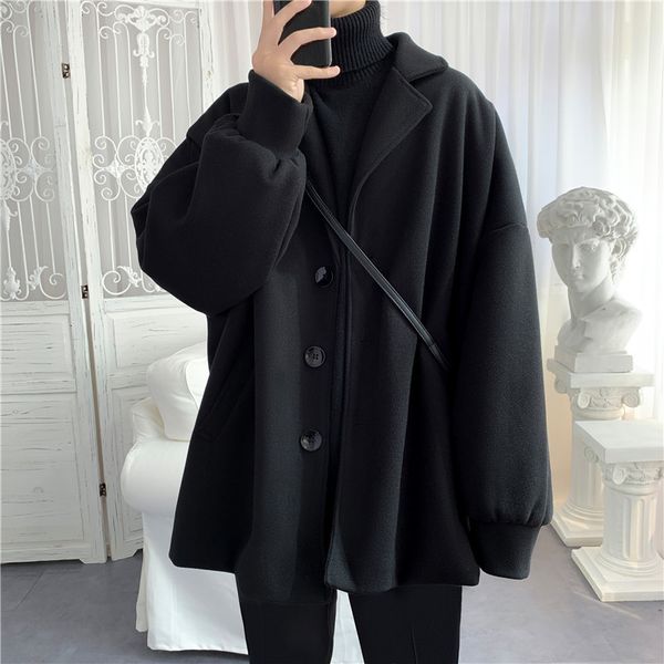winter new woolen coat men's fashion solid color casual v-neck woolen jacket man streetwear loose cotton coat male m-2xl, Black
winter new woolen coat men's fashion solid color casual v-neck woolen jacket man streetwear loose cotton coat male m-2xl, Black