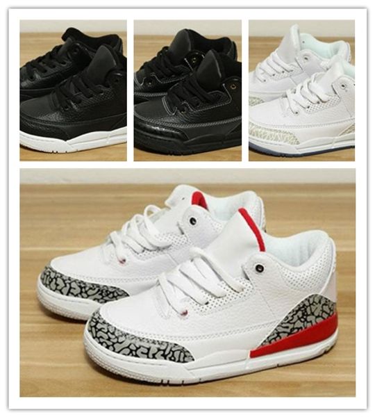 

nike air jordan retro shoes kids 3s 3 high баскетбольные кроссовки для мальчиков спортивные кроссовки для девочек детские спортивные игры де, Black