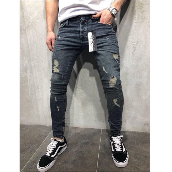 men stylish ripped jeans pants biker slim straight hip hop frayed denim trousers new fashion skinny jeans 2019 men, Blue
men stylish ripped jeans pants biker slim straight hip hop frayed denim trousers new fashion skinny jeans 2019 men, Blue
