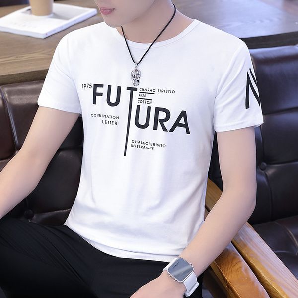 2020 new summer men's short-sleeved t-shirt round neck trend half-sleeved clothes personality korean slim summer tide brand, White;black
2020 new summer men's short-sleeved t-shirt round neck trend half-sleeved clothes personality korean slim summer tide brand, White;black