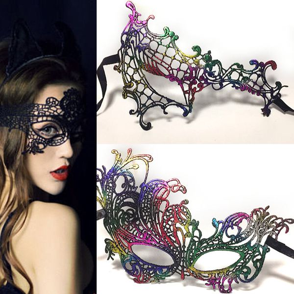 the colorful black lace mask costume victorian masquerade ball prom halloween, Silver
the colorful black lace mask costume victorian masquerade ball prom halloween, Silver