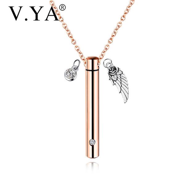 v.ya creative stainless steel necklace titanium steel cylindrical necklaces commemorative open perfume bottle pendant jewelry, Silver
v.ya creative stainless steel necklace titanium steel cylindrical necklaces commemorative open perfume bottle pendant jewelry, Silver