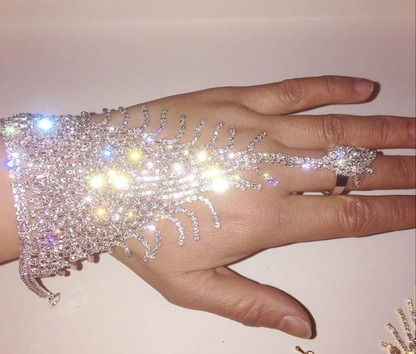 crystal rhinestone bracelet slave cuff attached ring set wedding hand chain jewelry bridal bangle decoration belly dance, Black;red
crystal rhinestone bracelet slave cuff attached ring set wedding hand chain jewelry bridal bangle decoration belly dance, Black;red
