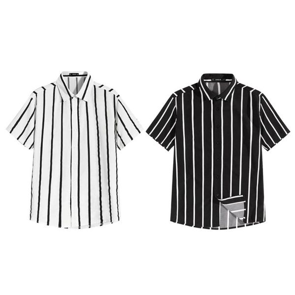 2020 fashion men buttons front short sleeve shirts breathable striped printed turn down collar casual shirt, Black;blue
2020 fashion men buttons front short sleeve shirts breathable striped printed turn down collar casual shirt, Black;blue