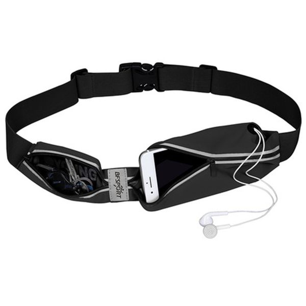 

running belt reflective runners belt waist fanny pack fit all phones and more waterproof fitness pouch phone holder dhl afj580, Black