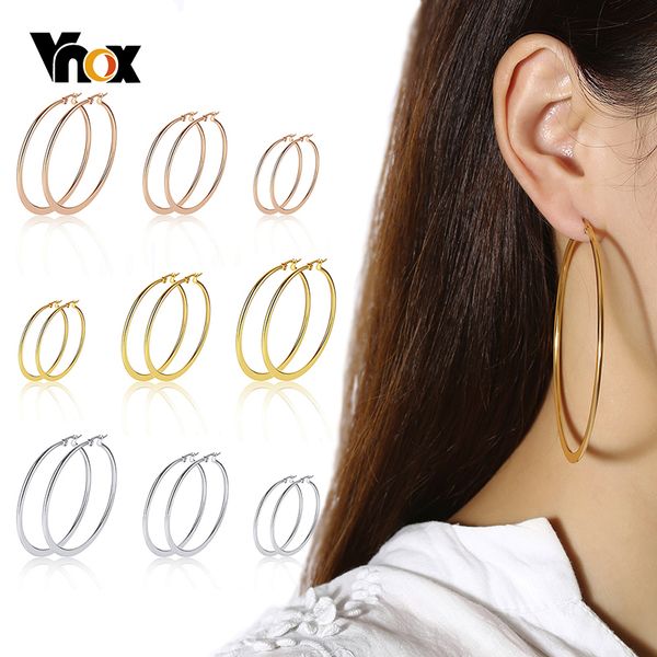 vnox simple oversize hoop earrings for women anti allergy stainless steel classic round circle hip hop earrings female jewelry, Golden;silver
vnox simple oversize hoop earrings for women anti allergy stainless steel classic round circle hip hop earrings female jewelry, Golden;silver