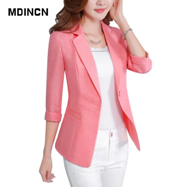 

mdincn vintage double breasted office ladies solid blazer long sleeve loose houndstooth suit coat jacket women blazers female, White;black