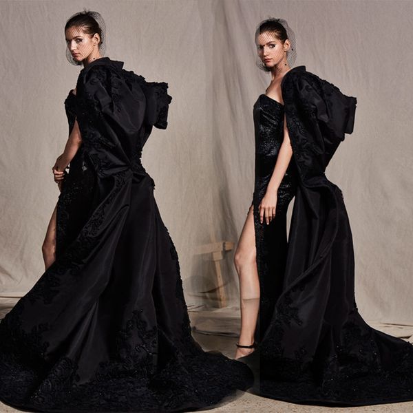 black ashi studio a line prom dress strapless sleeveless applique satin split party dress sweep train robes de soirée
black ashi studio a line prom dress strapless sleeveless applique satin split party dress sweep train robes de soirée