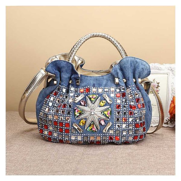 2020 new european and american denim bag fashionable women's bag with diamond handheld satchel
2020 new european and american denim bag fashionable women's bag with diamond handheld satchel