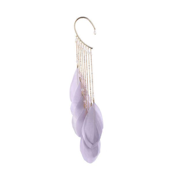 bohemia feather earrings chain dangle eardrop fashion handmade jewelry for women gift, Silver