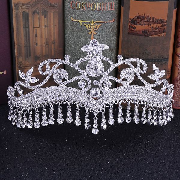 kmvexo luxury rhinestone tassel fringe bridal tiaras silver flower crystal diadem veil crown wedding hair accessories headpieces, Golden;white
kmvexo luxury rhinestone tassel fringe bridal tiaras silver flower crystal diadem veil crown wedding hair accessories headpieces, Golden;white