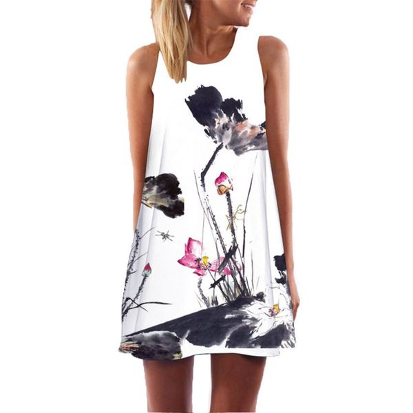 2018 dress female fashion vintage boho women summer sleeveless beach printed short mini dresses vestidos robe femme, Black;gray
2018 dress female fashion vintage boho women summer sleeveless beach printed short mini dresses vestidos robe femme, Black;gray