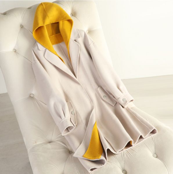 women woolen outerwear 2019 autumn winter women medium length hooded casual outerwear korean slim new, Black
women woolen outerwear 2019 autumn winter women medium length hooded casual outerwear korean slim new, Black