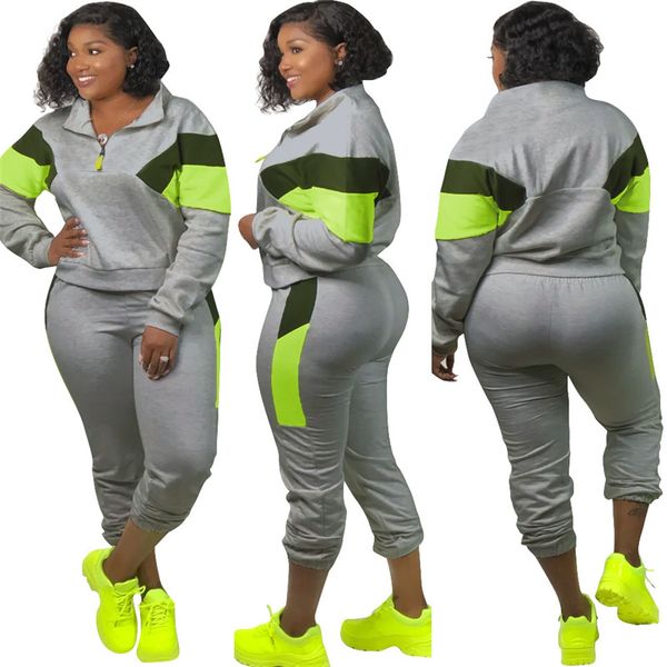 womens designer panelled contrast color tracksuits casual pullover long sleeve fashion pencil pants women sport suits, Gray
womens designer panelled contrast color tracksuits casual pullover long sleeve fashion pencil pants women sport suits, Gray