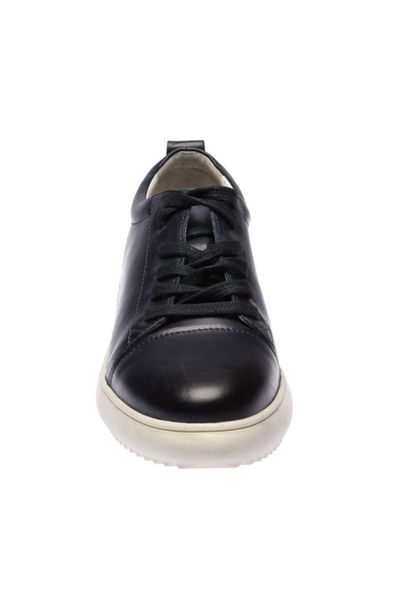 pearl genuine leather navy blue women 's sneaker 120130001965, Black