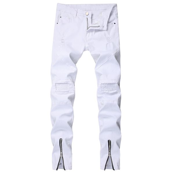 skinny jeans men stretch skinny pants with pleated ankle zipper white denim jeans hole motorcycle cargo jean men calca masculina, Blue
skinny jeans men stretch skinny pants with pleated ankle zipper white denim jeans hole motorcycle cargo jean men calca masculina, Blue