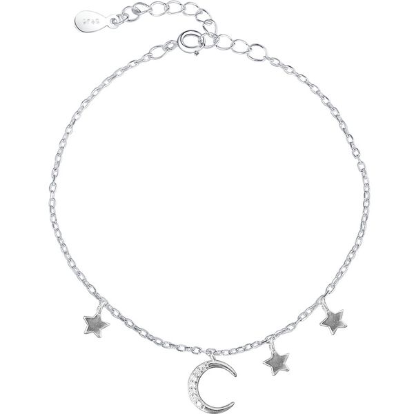 925 sterling silver women bracelet cute korea crooked moon mini stars bling rhinestone tassel charms bracelet pulseira feminina, Golden;silver
925 sterling silver women bracelet cute korea crooked moon mini stars bling rhinestone tassel charms bracelet pulseira feminina, Golden;silver