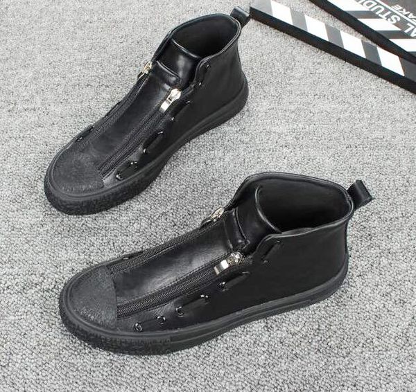 spring new men shoes fashion cool zipper high leather casual shoes man leather trend loafers flats, Black
spring new men shoes fashion cool zipper high leather casual shoes man leather trend loafers flats, Black
