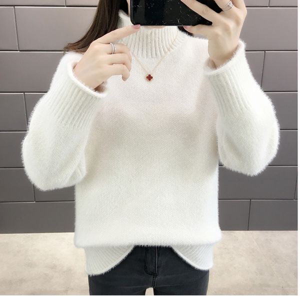 2019 autumn winter new women fashion turtleneck sweater thick knitting high-quality pullover shrug women sweater f693, White;black
2019 autumn winter new women fashion turtleneck sweater thick knitting high-quality pullover shrug women sweater f693, White;black