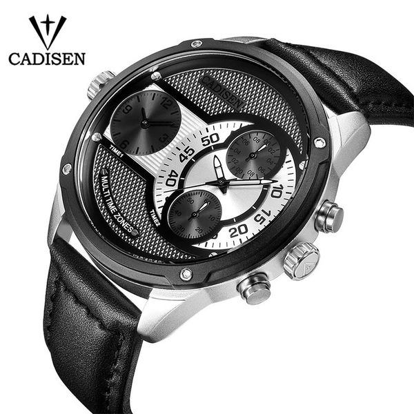 cadisen brand stainless steel large dial watches men's classic 2 quartz movement watch male leather strap watch, Slivery;brown
cadisen brand stainless steel large dial watches men's classic 2 quartz movement watch male leather strap watch, Slivery;brown