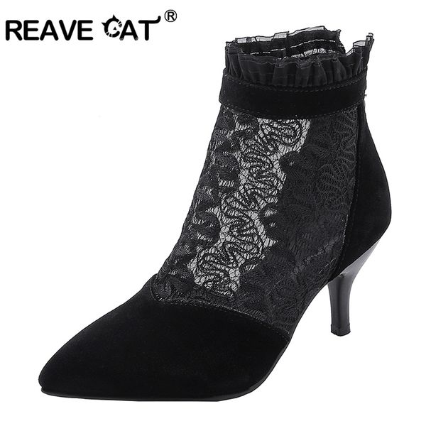 reave cat shoes woman ankle boots summer boots pointed toe flock mesh thin heel big size 32-43 black new arrive ruffles a1995
reave cat shoes woman ankle boots summer boots pointed toe flock mesh thin heel big size 32-43 black new arrive ruffles a1995