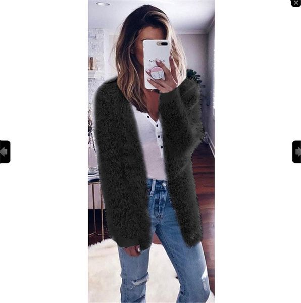 designer women faux fur coat donna solid color warm plush coat female fashion autumn and winter, Black
designer women faux fur coat donna solid color warm plush coat female fashion autumn and winter, Black