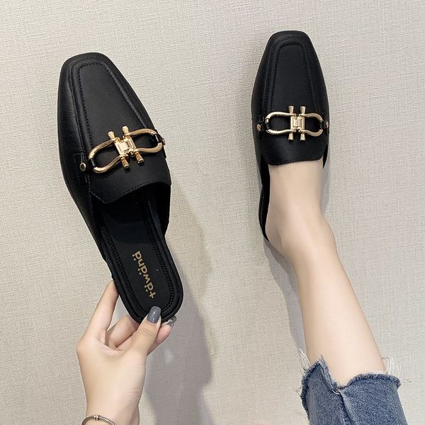 shoes women ladies' slippers loafers luxury slides rivet pantofle low cover toe female mule soft designer 2020 flat mules, Black
shoes women ladies' slippers loafers luxury slides rivet pantofle low cover toe female mule soft designer 2020 flat mules, Black