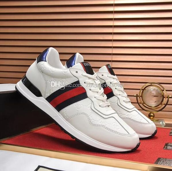 for sale 2020 winter arrival brand men shoes blue red genuine leather high-fashion casual shoes men sneakers no15, Black