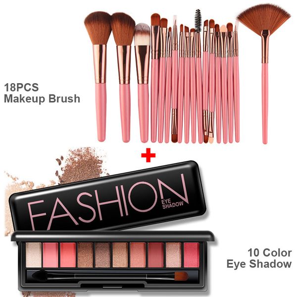 18 pcs makeup brushes set eyeshadow pro eyebrow brush blending make up brush+10 color matte diamond glitter matallic eye shadow
18 pcs makeup brushes set eyeshadow pro eyebrow brush blending make up brush+10 color matte diamond glitter matallic eye shadow
