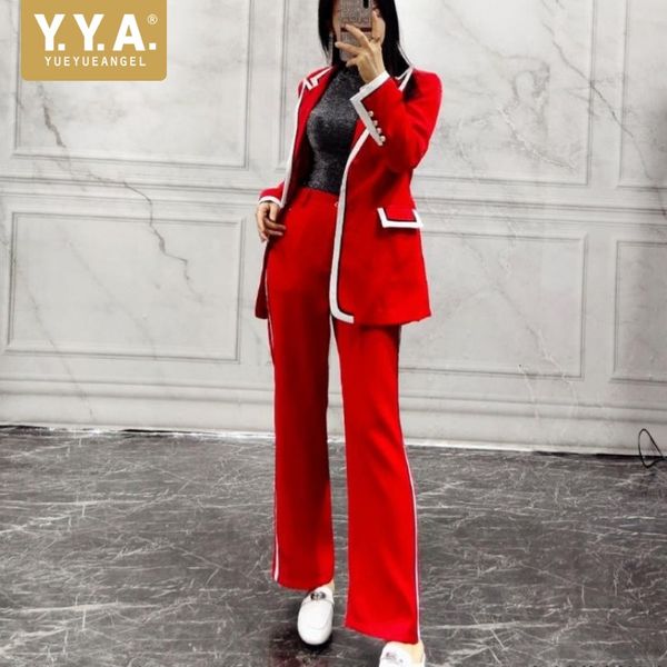 brand women two piece sets wide leg pants suit blazer jacket outwear british office ladies formal suits work outfits, White;black
brand women two piece sets wide leg pants suit blazer jacket outwear british office ladies formal suits work outfits, White;black