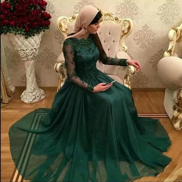 dark green arabic long sleeves lace prom dresses 2019 with appliques sweep train chiffon formal evening party gowns, Black
dark green arabic long sleeves lace prom dresses 2019 with appliques sweep train chiffon formal evening party gowns, Black