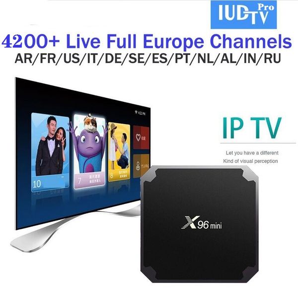 

X96mini Android TV Box 7.1.2 1 + 8GB для смарт-телевизор с IUDTV PRO 1 год подписки на французский Испа