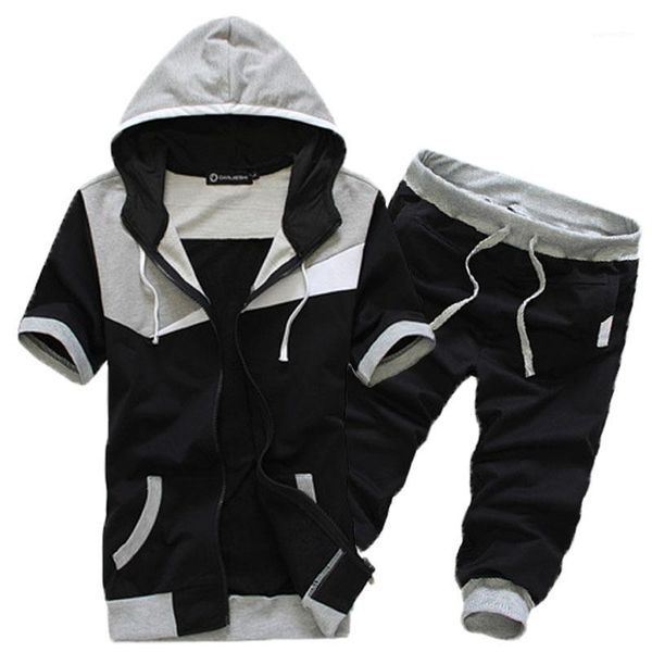 man sportswear jogging training tracksuits casual cardigan sports suit men's short sleeve hooded sweater and shorts pants, Gray
man sportswear jogging training tracksuits casual cardigan sports suit men's short sleeve hooded sweater and shorts pants, Gray