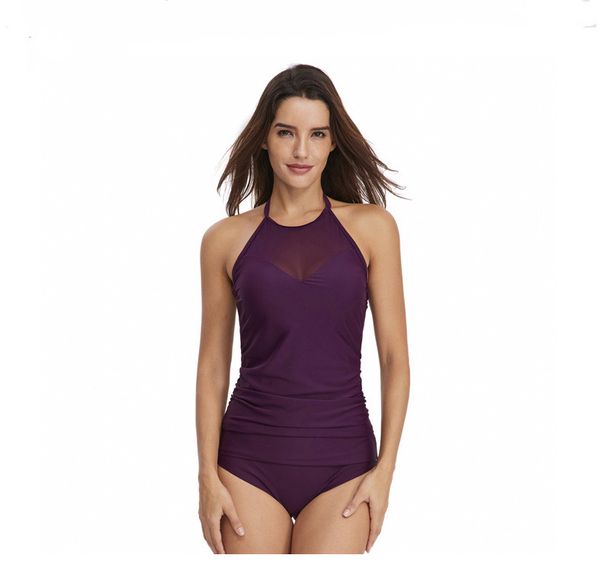 2019 new explosion models two elegant fashion solid color swimsuit female hanging neck split swimsuit, White;black
2019 new explosion models two elegant fashion solid color swimsuit female hanging neck split swimsuit, White;black