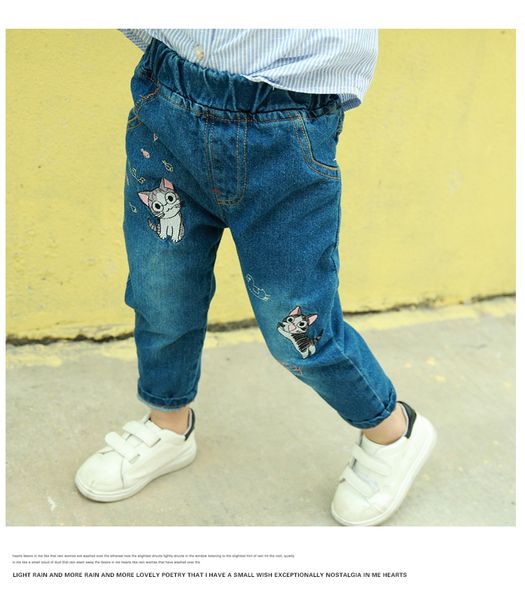 2019 boys and girls jeans spring and autumn new embroidery cat children trousers 2-8 ages, Blue
2019 boys and girls jeans spring and autumn new embroidery cat children trousers 2-8 ages, Blue