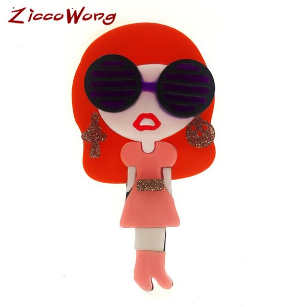 ziccowong new design cartoon girl brooch acrylic figure brooch badge long hair big glasses cute girl brooch for women bag dress jewelry, Golden;white
ziccowong new design cartoon girl brooch acrylic figure brooch badge long hair big glasses cute girl brooch for women bag dress jewelry, Golden;white