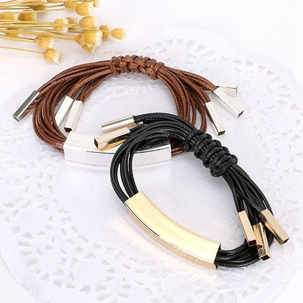 2018 new coming gold color geometric tube leather bracelets multilayer braided leather rope charm bracelets for women men, Golden;silver
2018 new coming gold color geometric tube leather bracelets multilayer braided leather rope charm bracelets for women men, Golden;silver
