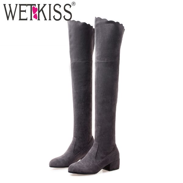 wetkiss over the knee women boots round toe thick heels footwear fur casual stretch female boot winter shoes women 2018 new, Black
wetkiss over the knee women boots round toe thick heels footwear fur casual stretch female boot winter shoes women 2018 new, Black