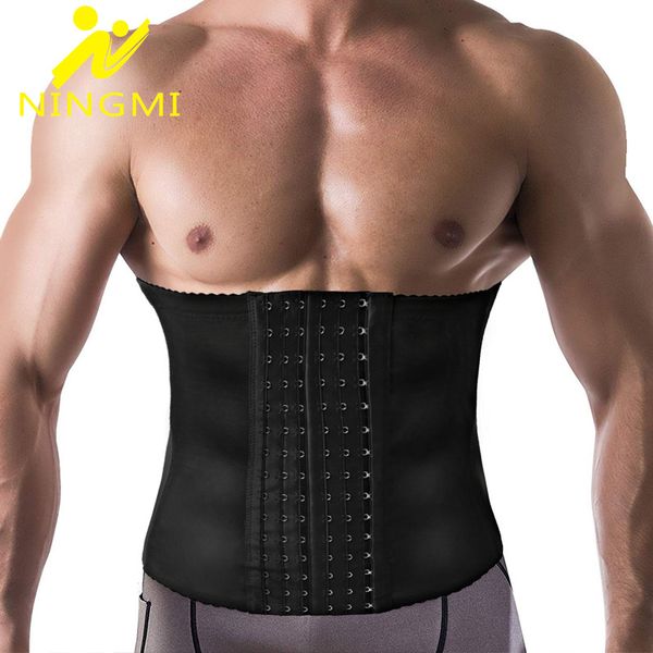 ningmi slim waist trainer for men body shaper modeling belt fat compression strap with 6 hooks shapewear cincher slimming corset, Black;brown
ningmi slim waist trainer for men body shaper modeling belt fat compression strap with 6 hooks shapewear cincher slimming corset, Black;brown