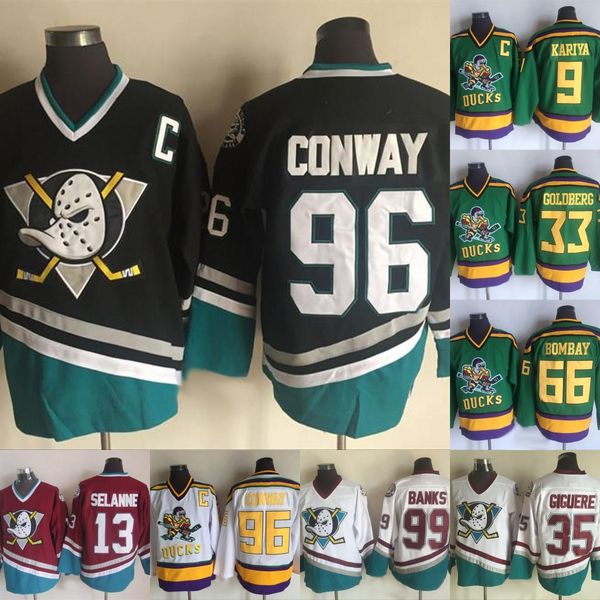 Vintage Anaheim Mighty Ducks 99 Adam Banks 96 Charlie Conway 13 Teemu Selanne 66 Gordon Bombay 33 Greg Goldberg Hockey Jerseys
Vintage Anaheim Mighty Ducks 99 Adam Banks 96 Charlie Conway 13 Teemu Selanne 66 Gordon Bombay 33 Greg Goldberg Hockey Jerseys