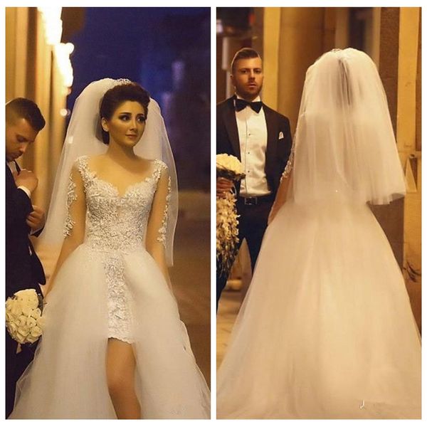 2019 sheer long sleeves lace appliques sheath wedding dresses tulle overlay train long bridal gowns formal vestidos de mariee middle east, White
2019 sheer long sleeves lace appliques sheath wedding dresses tulle overlay train long bridal gowns formal vestidos de mariee middle east, White