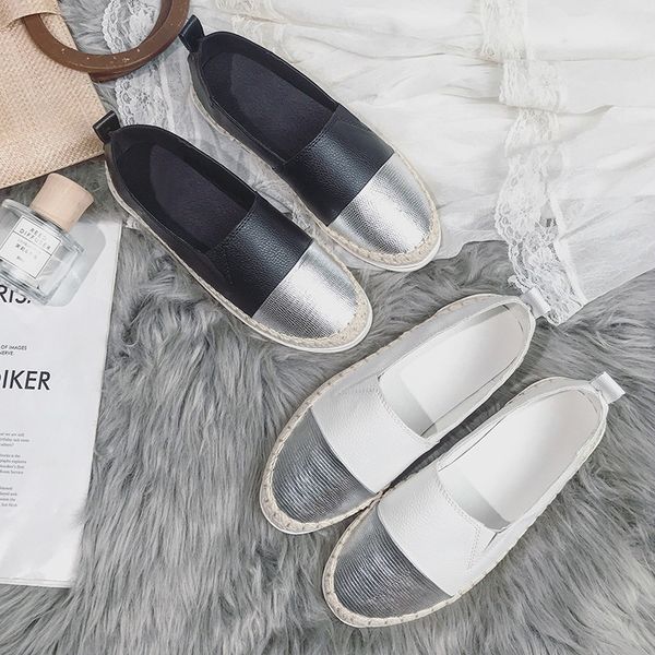 silver patchwork microfiber knitted fishermans shoes women slip on shallow flats espadrilles cane weaving round toe sandals, Black
silver patchwork microfiber knitted fishermans shoes women slip on shallow flats espadrilles cane weaving round toe sandals, Black