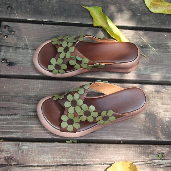 handmade retro leather flowers slippers open toe platform sandals coffee/red, Black
handmade retro leather flowers slippers open toe platform sandals coffee/red, Black