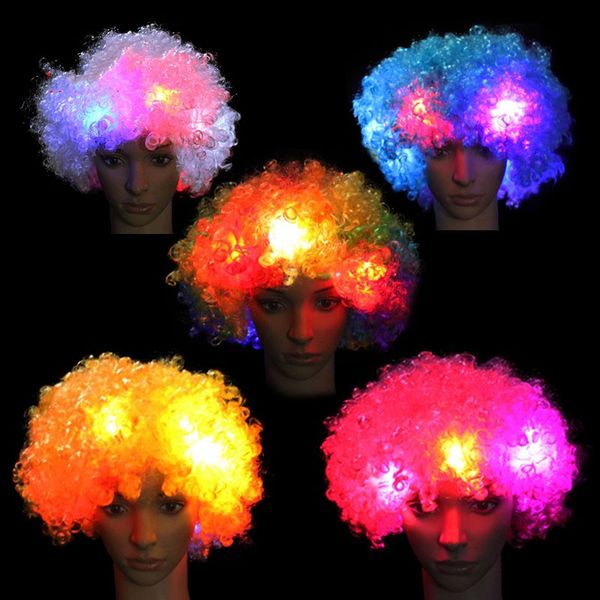 led wild curl up wig flash clown headgear fan luminescence headwear selling popular with various colors 8jh j1
led wild curl up wig flash clown headgear fan luminescence headwear selling popular with various colors 8jh j1