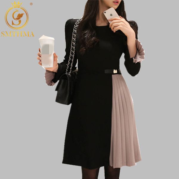 2019 new arrival women elegant knee-length pleated dress patchwork o-neck vestidos women spring flare sleeve party dress, Black;gray
2019 new arrival women elegant knee-length pleated dress patchwork o-neck vestidos women spring flare sleeve party dress, Black;gray