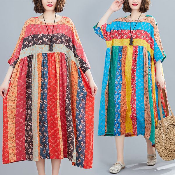women multicolor cotton midi shirt dress plus size vintage casual art short sleeve strip loose dress robe tunic vestidos kaftan, Black;gray
women multicolor cotton midi shirt dress plus size vintage casual art short sleeve strip loose dress robe tunic vestidos kaftan, Black;gray
