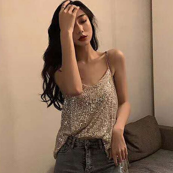 new arrival women's sparkly sequin v neck party shirt fashion v-neck backless summer vest for women xs-l z01, White
new arrival women's sparkly sequin v neck party shirt fashion v-neck backless summer vest for women xs-l z01, White