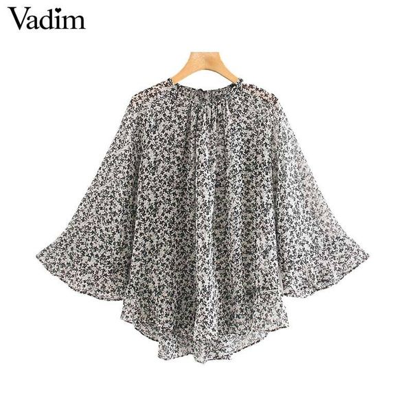 vadim women elegant chiffon floral print blouse flare sleeve see through shirts female casual loose blusas lb729, White
vadim women elegant chiffon floral print blouse flare sleeve see through shirts female casual loose blusas lb729, White